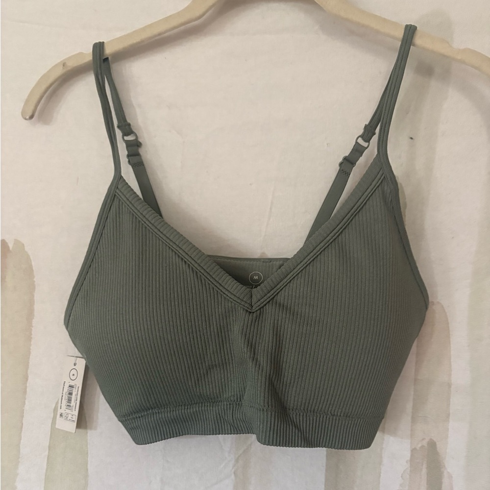 No Boundaries Olive Green Ribbed Bralette 🌵M